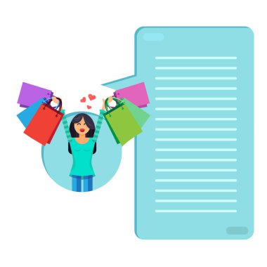 Alışveriş çantalı kız.