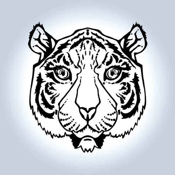 Line Art Tiger — Stock Vector