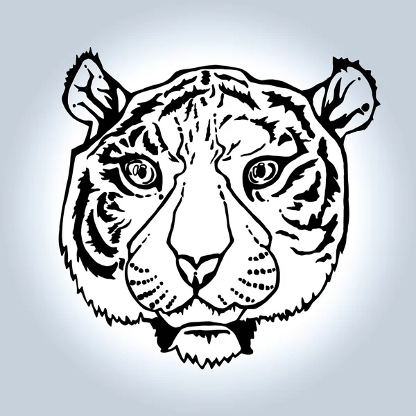 Tigre de arte de línea — Archivo Imágenes Vectoriales