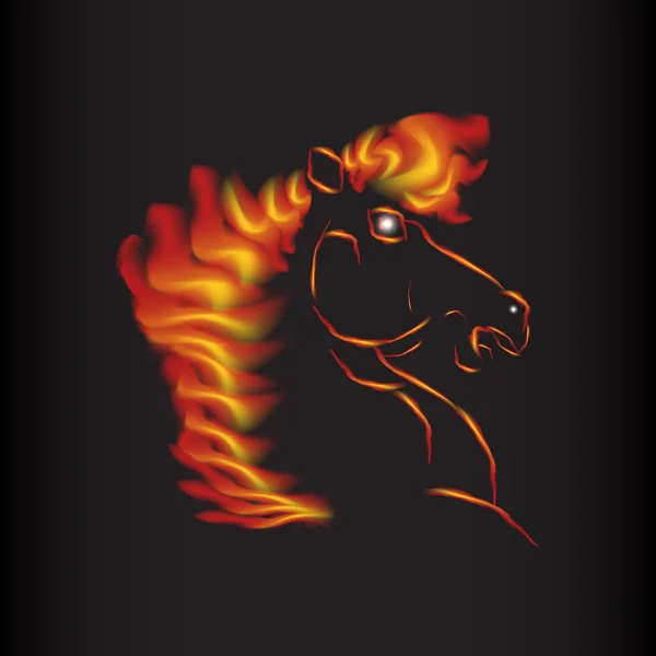 Símbolo de fogo de cavalo — Vetor de Stock