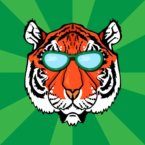 Tigre d'art linéaire — Image vectorielle