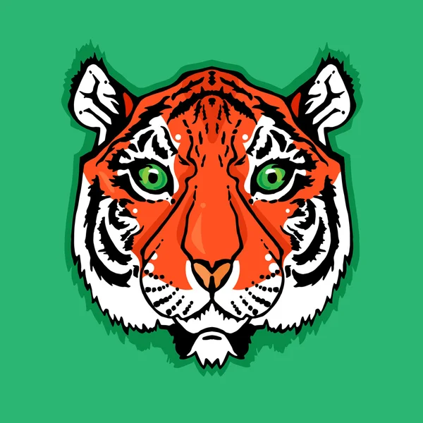 Linienkunst Tiger — Stockvektor