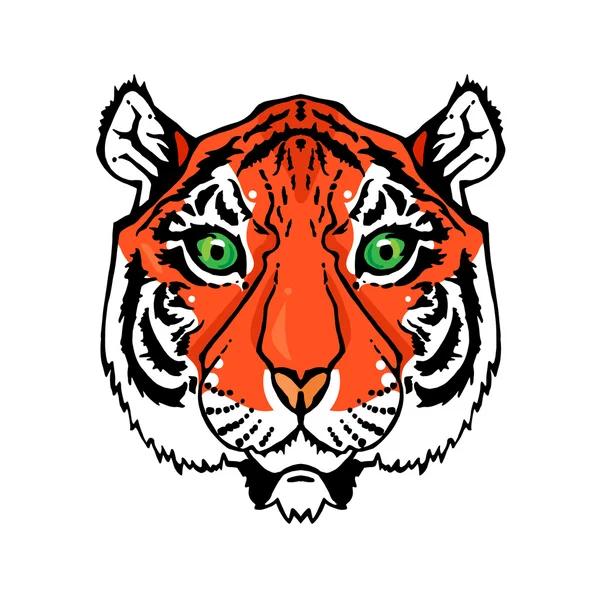 Linienkunst Tiger — Stockvektor