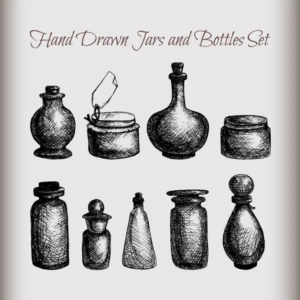 Vintage jars and bottles — Stock Vector