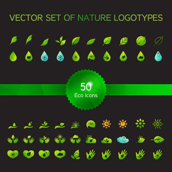 Icônes de l'écologie, logo nature — Image vectorielle