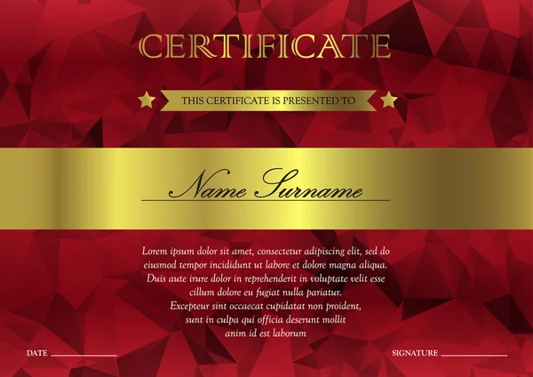 Modèle de certificat et de diplôme — Image vectorielle