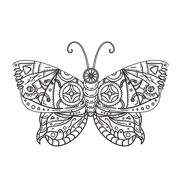 Tatuaje de mariposa Steampunk — Archivo Imágenes Vectoriales