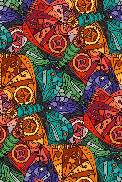 Steampunk kelebek seamless modeli