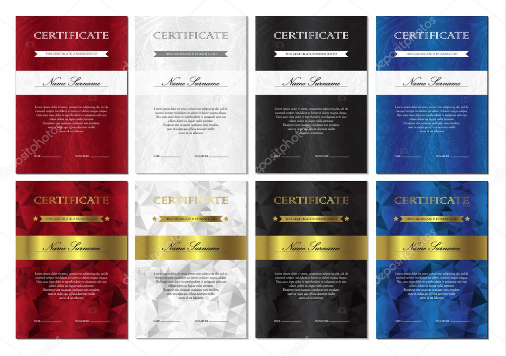 Certificate and diploma templates set