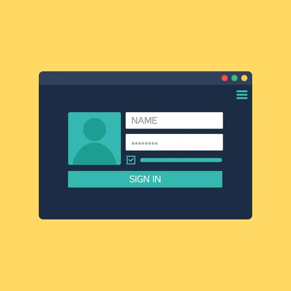 Форма входа в учетную запись — стоковый вектор