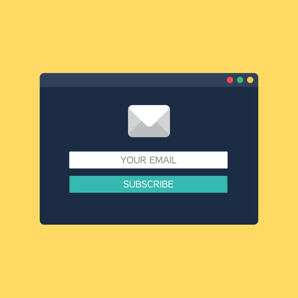 Formulário de inscrição de e-mail, newsletter —  Vetores de Stock