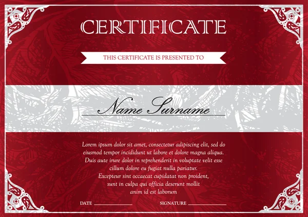 Modèle de certificat et de diplôme — Image vectorielle