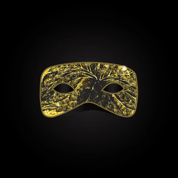 Magisk guld maske – Stock-vektor