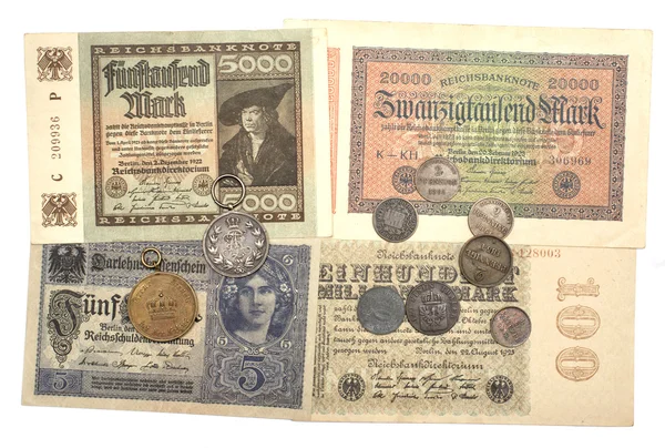 Przedmioty kolekcjonerskie monety banknoty nagrody — Zdjęcie stockowe