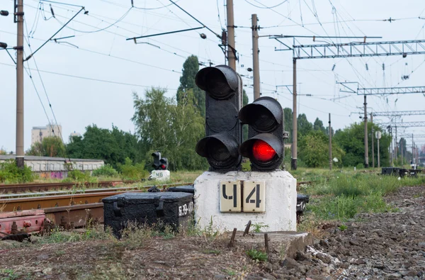 Sémaphore sur le chemin de fer — Photo