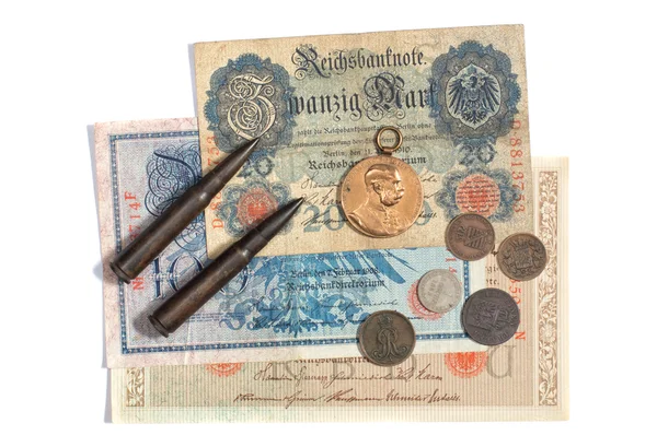 Altes Ding Medaillen und Münzen — Stockfoto