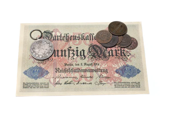 Sammlerstücke Münzen Geldscheine Auszeichnungen — Stockfoto
