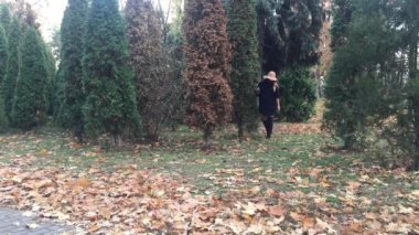 Parkta sonbahar yürüyüşü