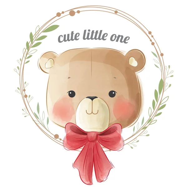 Cute Bear Wreath — Stock Vector