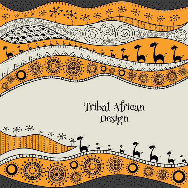 Plantilla de fondo africano para portada, revista, banner, tarjeta y diseño de volante. Ilustración vectorial . — Archivo Imágenes Vectoriales