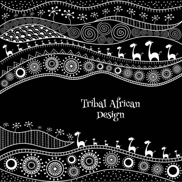Latar belakang Afrika templat untuk cover, majalah, banner, kartu dan desain flyer. Ilustrasi vektor . - Stok Vektor