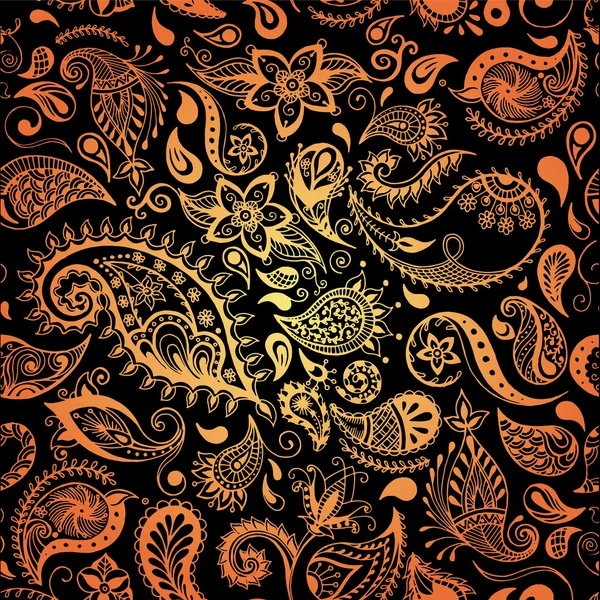 Modèle vectoriel de fleurs vives. Illustrations détaillées botaniques sans couture. Dessiné à la main, ethnique, rétro, gribouillis, zentangle, élément de design tribal . — Image vectorielle