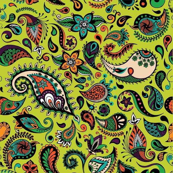 Vector patrón de flores vívidas. Ilustraciones detalladas botánicas sin costuras. Dibujado a mano, étnico, retro, garabato, zentangle, elemento de diseño tribal . — Vector de stock