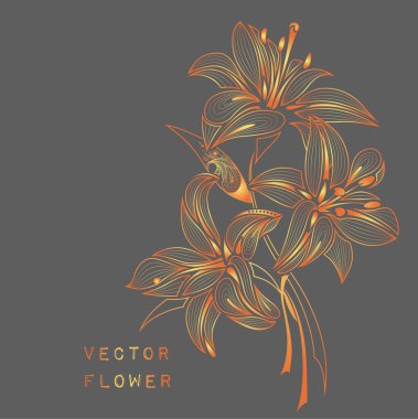 El soyut zambak çizin. Afrika / hint / çiçek / dövme tasarımı. Bir t-shirt, çanta, kartpostal ve poster tasarımı için kullanılabilir.