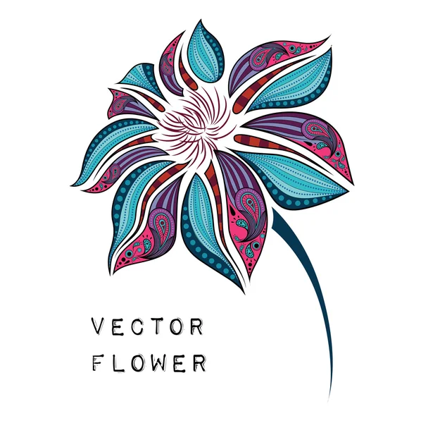 Ručně nakreslete barevnou abstraktní květinu. Design pro africký/indický/květinové/tetování. Může být použit pro návrh trička, tašky, pohlednice a plakátu. — Stockový vektor