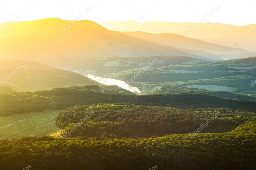 sunrise in the mountains