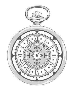 Dekoratif yüz eski vintage izle. Vektör çizim