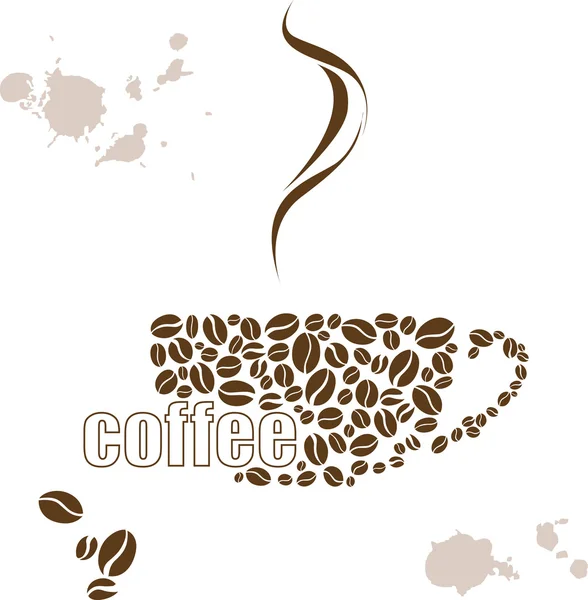 Bir fincan kahve ile illüstrasyon vektör ve çizilmiş suluboya el — Stok Vektör