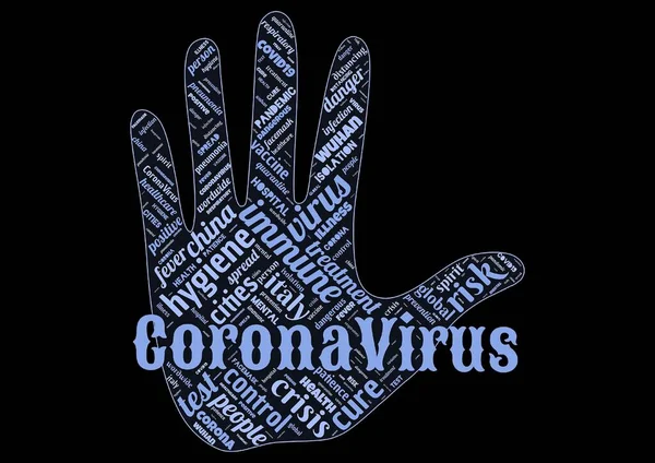 Слово Облако Corona Virus Ковид Фон — стоковое фото