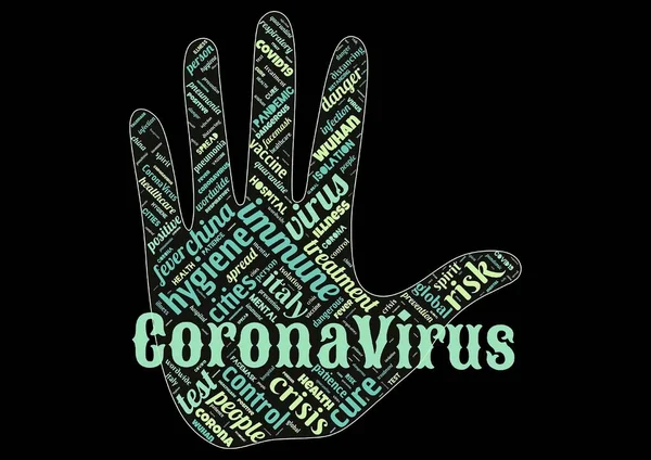 Nube Parola Del Virus Corona Covid Come Sfondo — Foto Stock