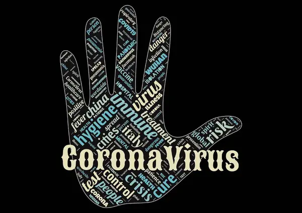 Word Cloud Corona Virus Covid Background — Stock Photo, Image
