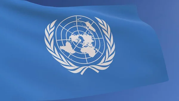 Flag United Nations Waving Wind — Stock Photo, Image