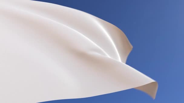 Weiße Flagge Weht Wind — Stockvideo