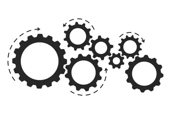 Mecanismo Engranajes Cogwheel Progreso Concepto Construcción Desarrollo Empresarial Trabajo Equipo — Archivo Imágenes Vectoriales