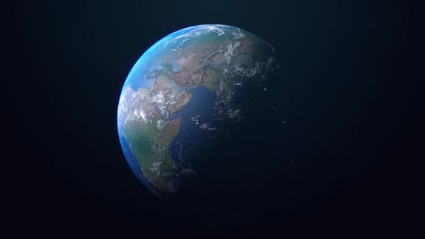 현실적 지구를 회전시키고 구름을 우주에 올리는 므리스 애니메이션 지구의 끝없는 — 비디오