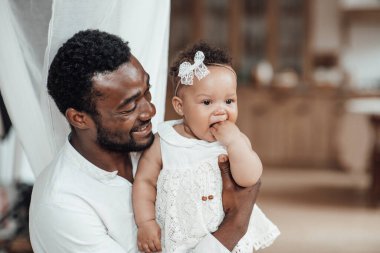 lovely portrait of father and daughter 