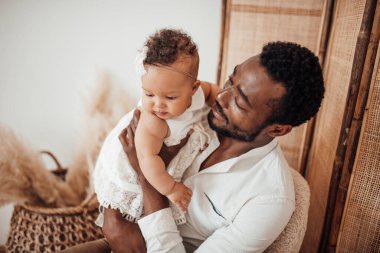 lovely portrait of father and daughter 