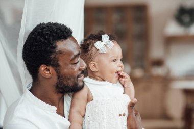 lovely portrait of father and daughter 
