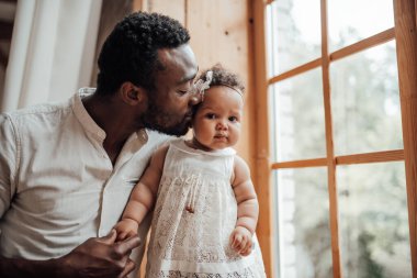 adorable little girl with her dad 