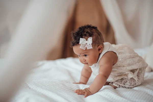 Happy Mixed Race Infant Close Image — Stock Photo, Image