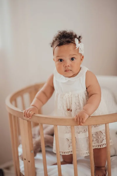 Close Portrait Mixed Race Baby Girl — Stock Photo, Image