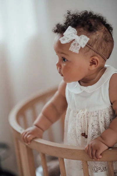 Primer Plano Retrato Mestizo Bebé Chica —  Fotos de Stock