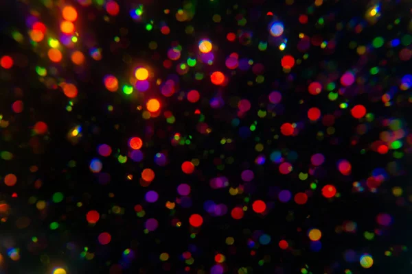 Guirnalda de Navidad. Revestimiento bokeh oscuro colorido. Clipart difuminado abstracto desenfocado — Foto de Stock