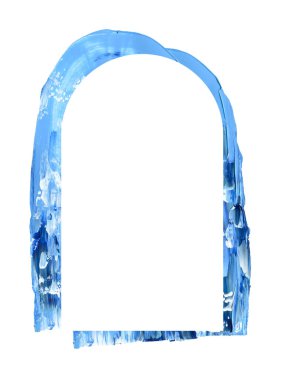 Beyaz kemer kenarlı mavi fırça darbesi. Kart önceden oluşturulmuş çerçeve şablonu