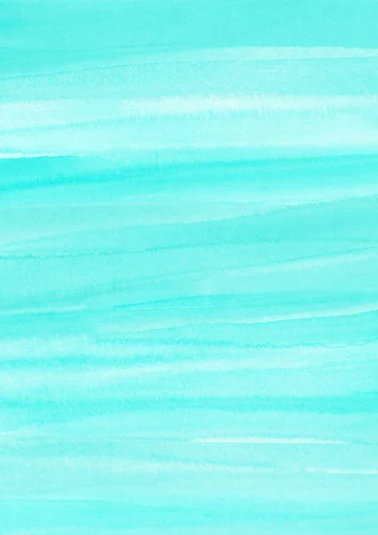 Streszczenie Turkusowy Akwarela Ręcznie Malowane Tło Unikalne Teksturowane Efekty Bryzgów — Zdjęcie stockowe