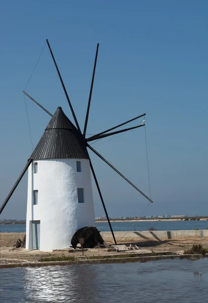 Moara de vânt Molino Calcetera San Pedro del Pinatar, Murcia, Spania — Fotografie, imagine de stoc